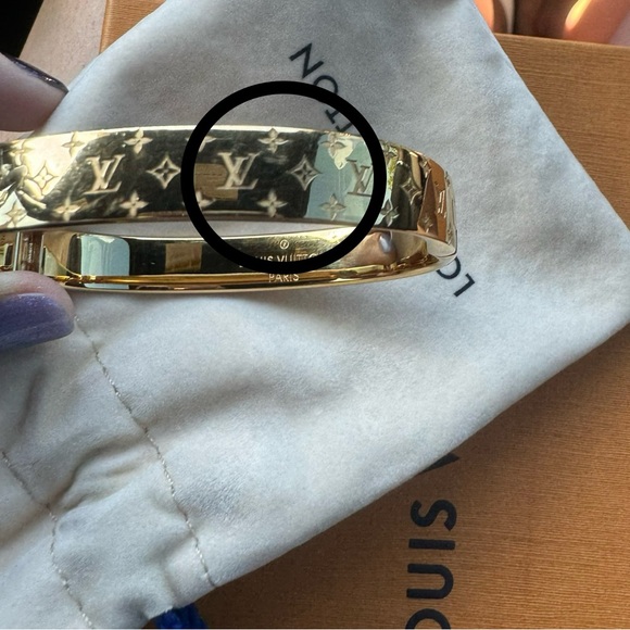Authentic Louis Vuitton Nanogram Cuff LV Bracelet - Picture 10 of 15